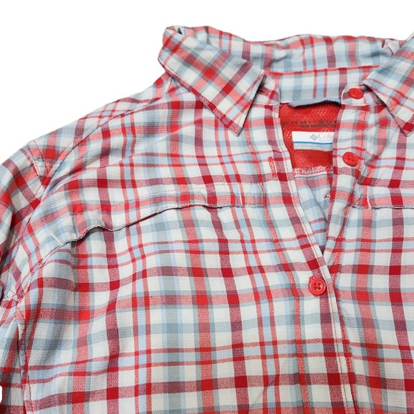 Columbia Omni-Shade UPF 30 Sun Protection Plaid Long Sleeve Shirt hiking 1X - Picture 4 of 12